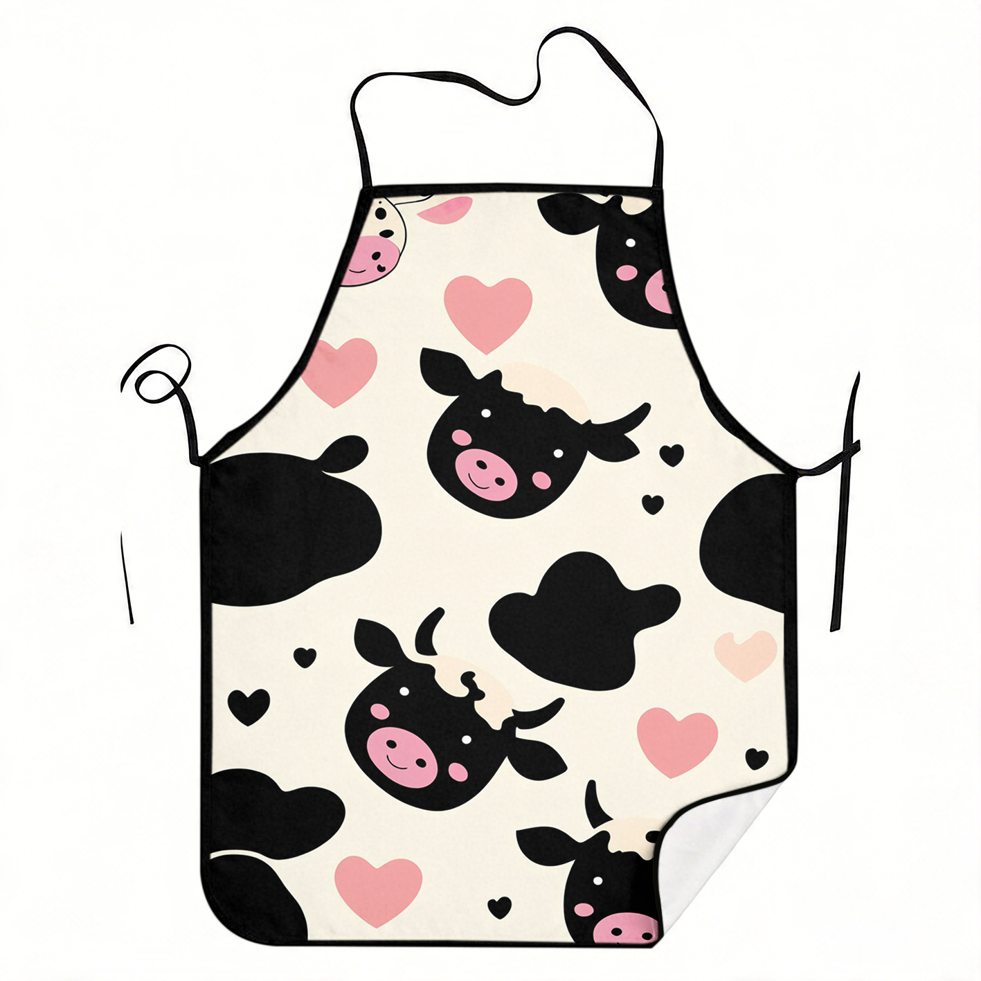 Cow Print MOM Letter Apron, St - Mom'S Home Cooking incelemesi ve fiyatı